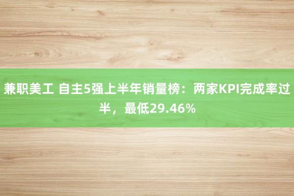 兼职美工 自主5强上半年销量榜：两家KPI完成率过半，最低29.46%