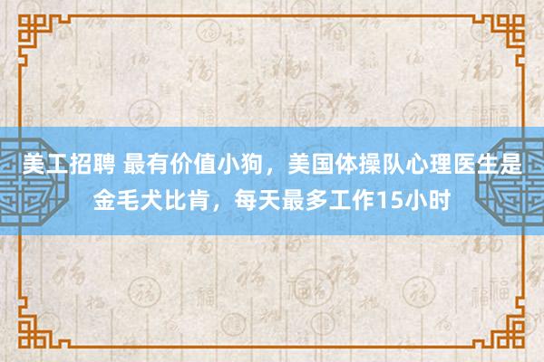 美工招聘 最有价值小狗，美国体操队心理医生是金毛犬比肯，每天最多工作15小时