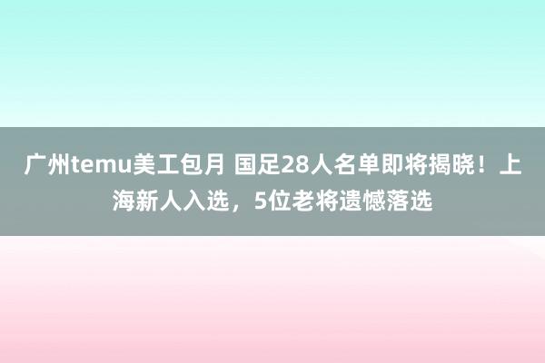 广州temu美工包月 国足28人名单即将揭晓！上海新人入选，5位老将遗憾落选