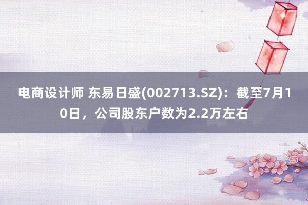 电商设计师 东易日盛(002713.SZ)：截至7月10日，公司股东户数为2.2万左右