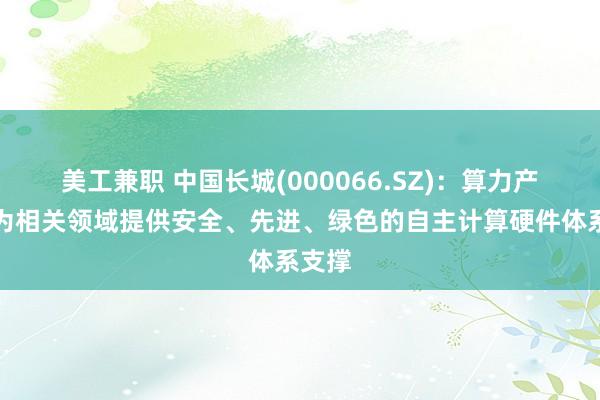 美工兼职 中国长城(000066.SZ)：算力产品可为相关领域提供安全、先进、绿色的自主计算硬件体系支撑